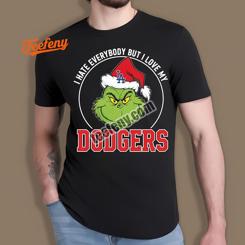 Grinch I Hate Everybody But Love My Los Angeles Dodgers Shirt