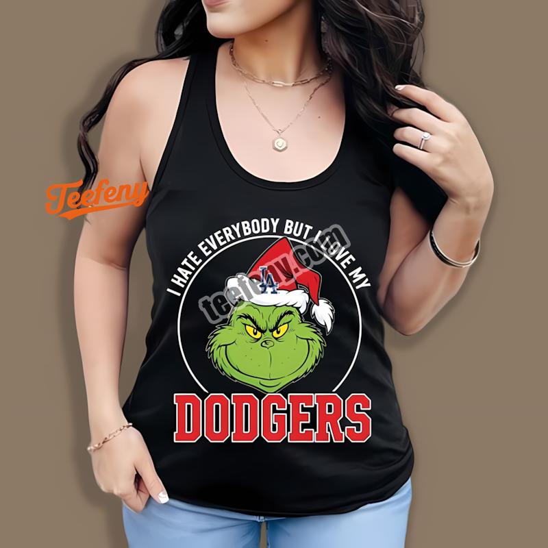 Grinch I Hate Everybody But Love My Los Angeles Dodgers Tanktop Grinch I Hate Everybody But Love My Los Angeles Dodgers Tanktop