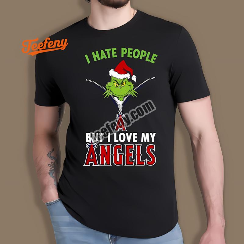 Grinch I Hate People Love My Los Angeles Angels Shirt