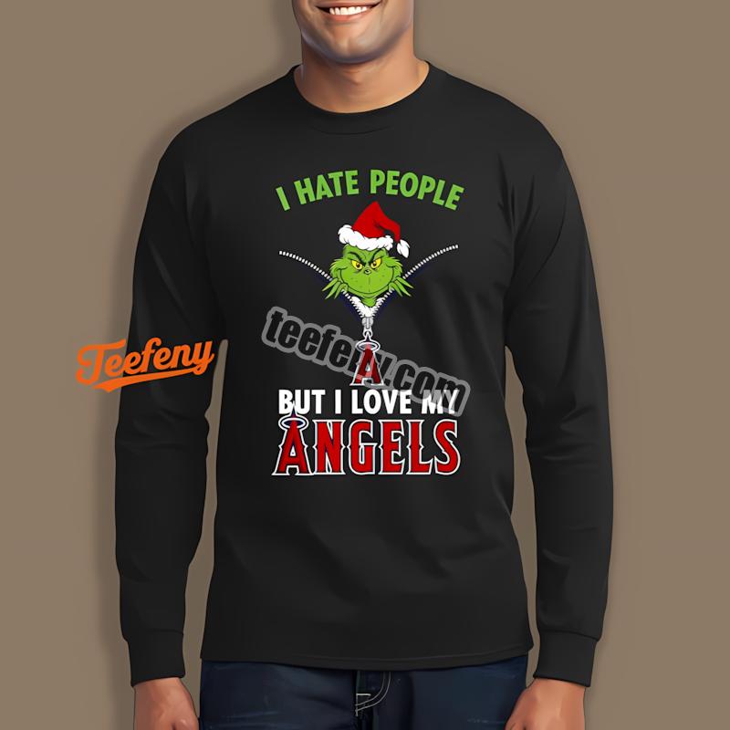 Grinch I Hate People Love My Los Angeles Angels Long Sleeve Grinch I Hate People Love My Los Angeles Angels Long Sleeve
