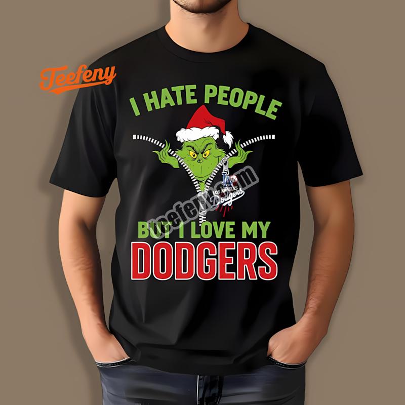 Grinch I Hate People Love My Los Angeles Dodgers Shirt