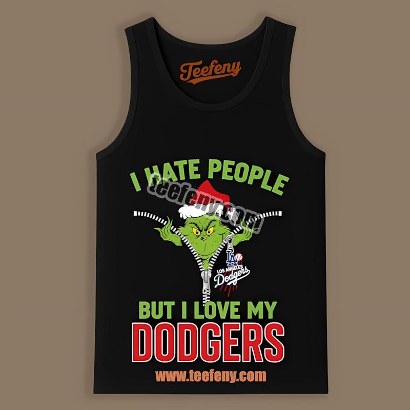 Grinch I Hate People Love My Los Angeles Dodgers Tanktop Grinch I Hate People Love My Los Angeles Dodgers Tanktop