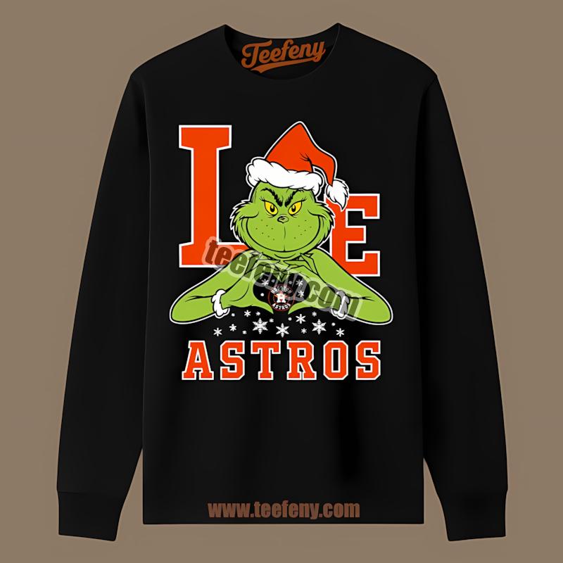 Grinch Love Houston Astros Christmas Vintage Long Sleeve Grinch Love Houston Astros Christmas Vintage Long Sleeve