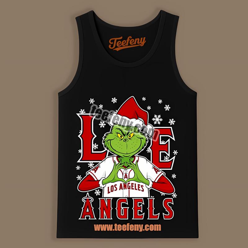 Grinch Love Los Angeles Angels Christmas Spirit Tanktop Grinch Love Los Angeles Angels Christmas Spirit Tanktop