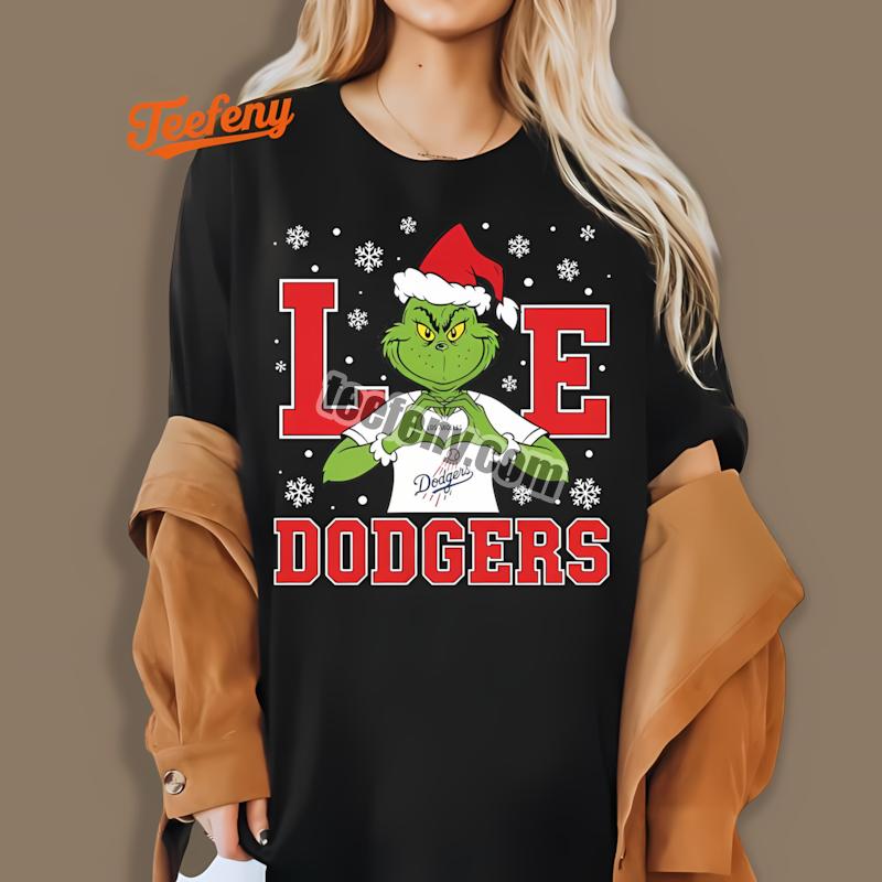 Grinch Love Los Angeles Dodgers Christmas Spirit Shirt