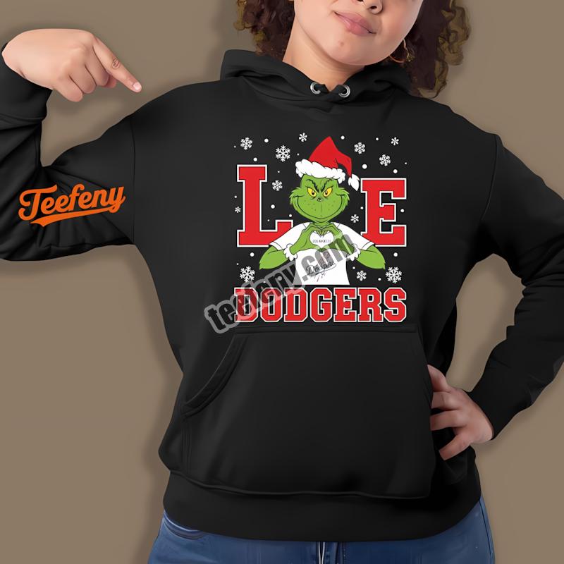 Grinch Love Los Angeles Dodgers Christmas Spirit Hoodie Grinch Love Los Angeles Dodgers Christmas Spirit Hoodie