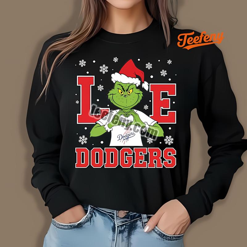 Grinch Love Los Angeles Dodgers Christmas Spirit Long Sleeve Grinch Love Los Angeles Dodgers Christmas Spirit Long Sleeve