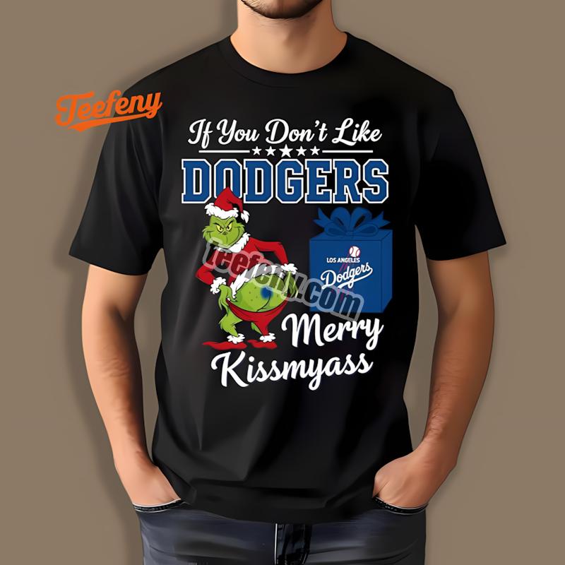 Grinch Merry Kissmyass Los Angeles Dodgers Holiday Shirt