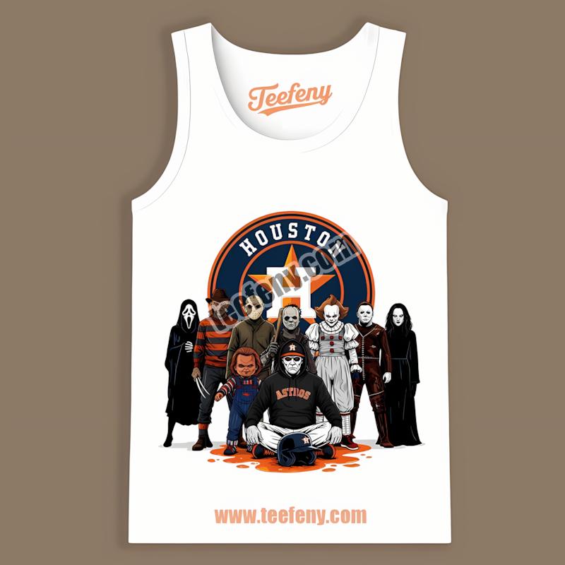 Halloween Houston Astros Horror Movie Characters Mens Graphic Tanktop Halloween Houston Astros Horror Movie Characters Mens Graphic Tanktop
