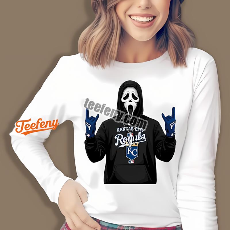 Horror Ghostface Kansas City Royals Halloween Long Sleeve Horror Ghostface Kansas City Royals Halloween Long Sleeve