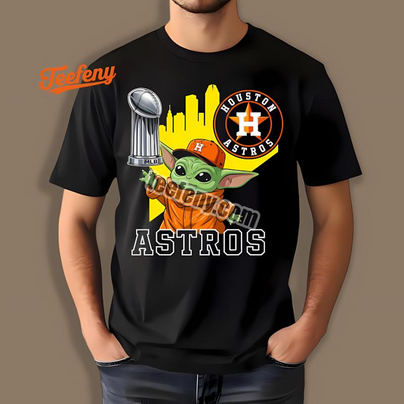 Houston Astros Baby Yoda Holding World Series Trophy Shirt For Fan