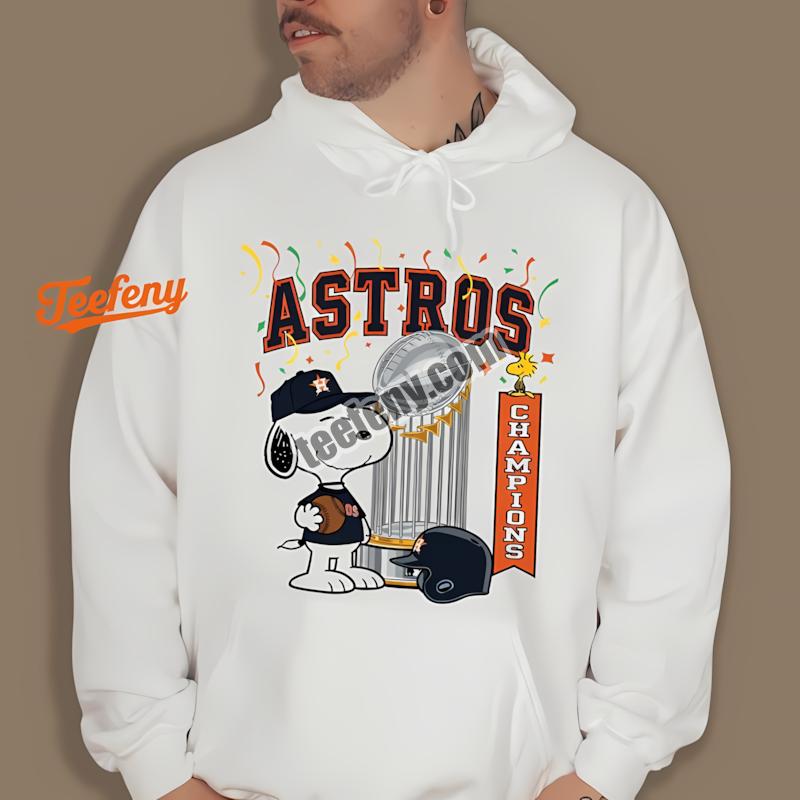 Houston Astros Champions Snoopy Celebration Printed Hoodie Houston Astros Champions Snoopy Celebration Printed Hoodie