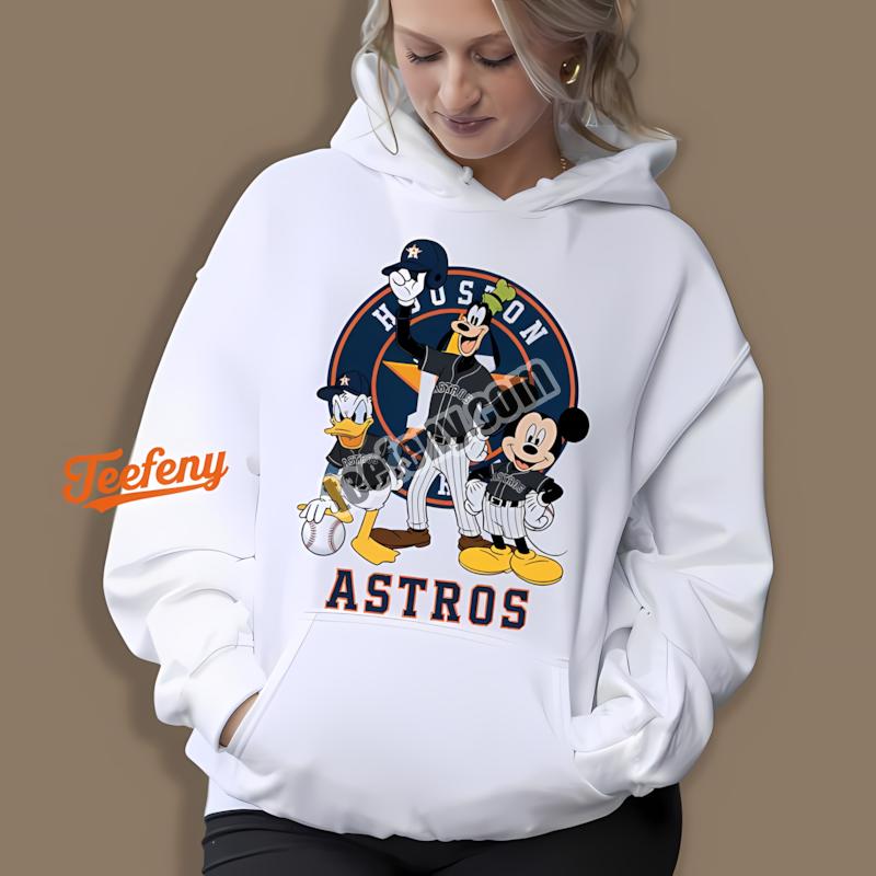 Houston Astros Disney Characters Mickey Donald Goofy Trendy Hoodie Houston Astros Disney Characters Mickey Donald Goofy Trendy Hoodie