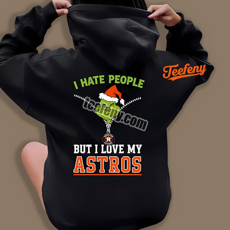 Houston Astros Grinch I Hate People Love Christmas Hoodie Houston Astros Grinch I Hate People Love Christmas Hoodie