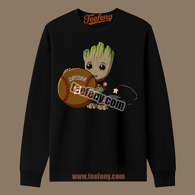 Houston Astros Groot Baseball Trendy Long Sleeve Houston Astros Groot Baseball Trendy Long Sleeve