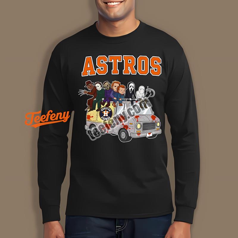 Houston Astros Halloween Characters On Bus Long Sleeve Idea Houston Astros Halloween Characters On Bus Long Sleeve Idea