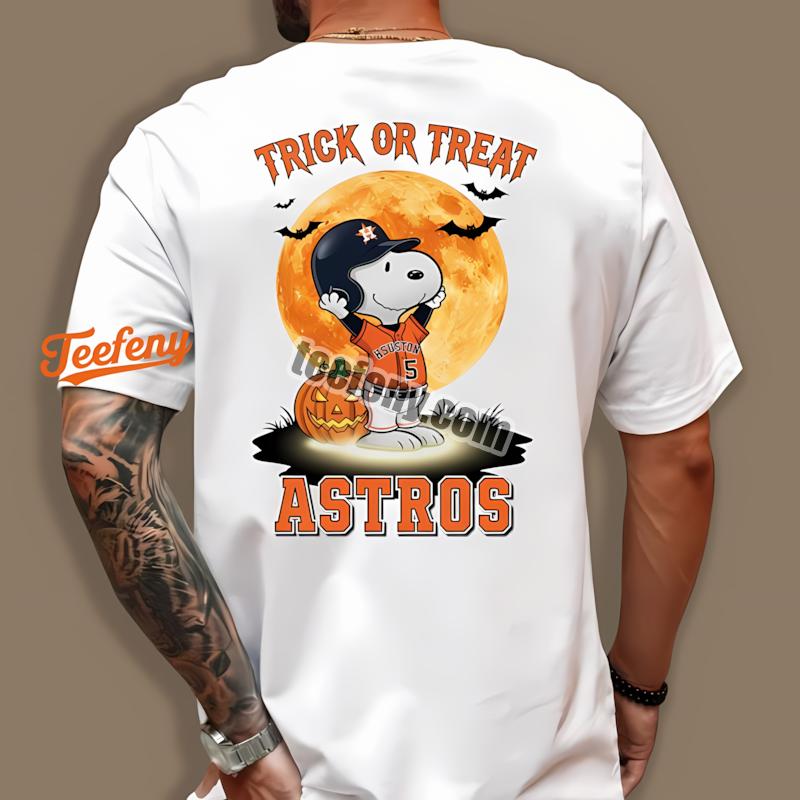 Houston Astros Halloween Snoopy Trick Or Treat Soft Shirt