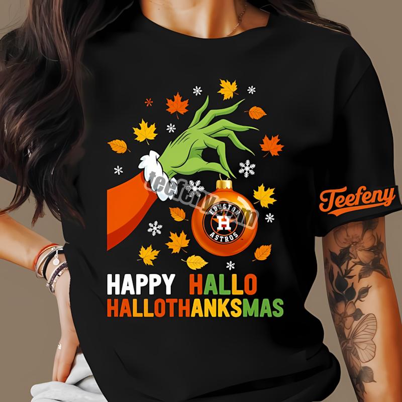 Houston Astros Happy Hallothanksmas Shirt Design