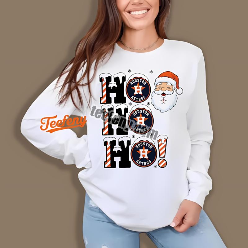 Houston Astros Ho Ho Ho Santa Christmas Soft Long Sleeve Houston Astros Ho Ho Ho Santa Christmas Soft Long Sleeve
