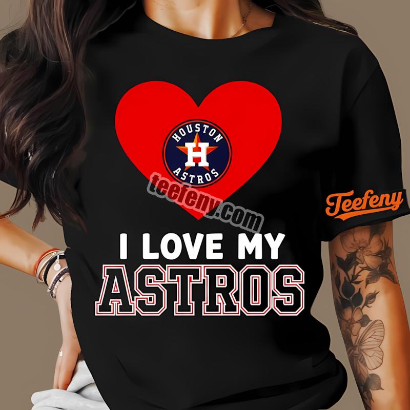 Houston Astros I Love My Astros Heart Printed Shirt