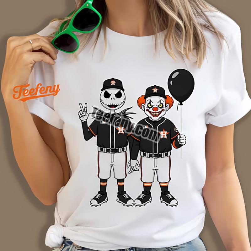 Houston Astros Jack Skellington And Pennywise Halloween Shirt For Fan