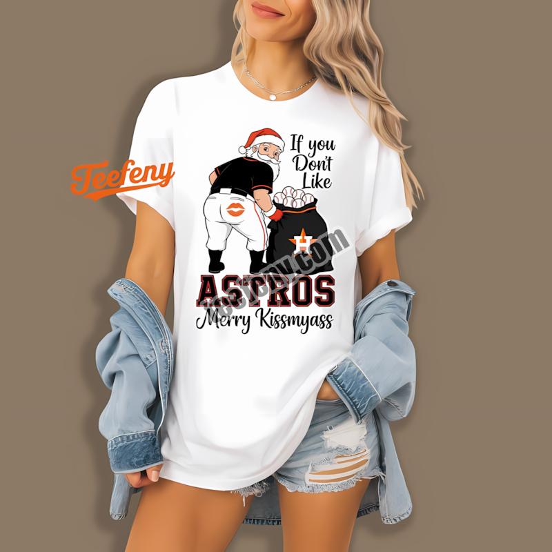 Houston Astros Merry Kissmyass Santa Funny Trendy Shirt