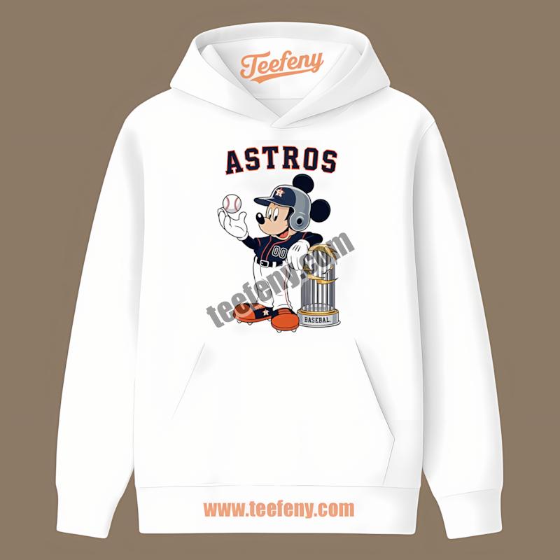 Houston Astros Mickey Baseball Bat Cartoon Hoodie Printing Houston Astros Mickey Baseball Bat Cartoon Hoodie Printing