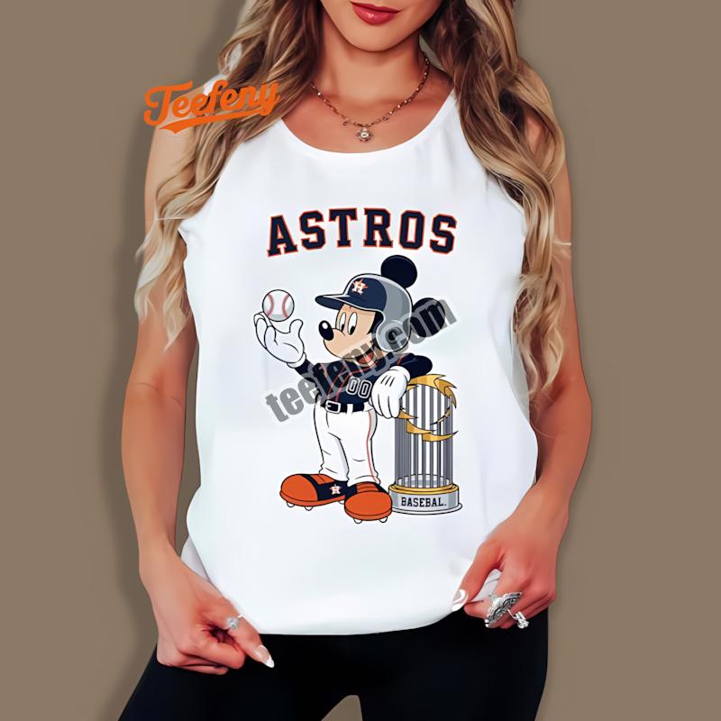 Houston Astros Mickey Baseball Bat Cartoon Tanktop Printing Houston Astros Mickey Baseball Bat Cartoon Tanktop Printing