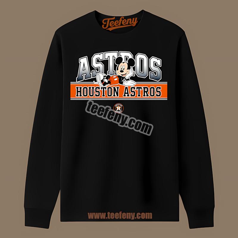 Houston Astros Mickey Mouse Relaxed Style Mens Graphic Long Sleeve Houston Astros Mickey Mouse Relaxed Style Mens Graphic Long Sleeve