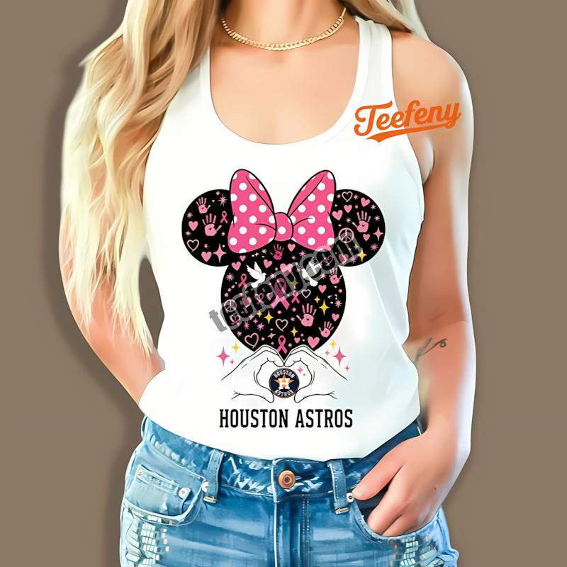 Houston Astros Minnie Mouse Breast Cancer Awareness Statement Tanktop Houston Astros Minnie Mouse Breast Cancer Awareness Statement Tanktop