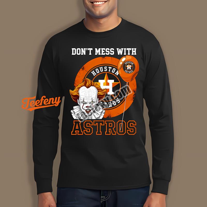 Houston Astros Pennywise Halloween Cheap Graphic Long Sleeve Houston Astros Pennywise Halloween Cheap Graphic Long Sleeve