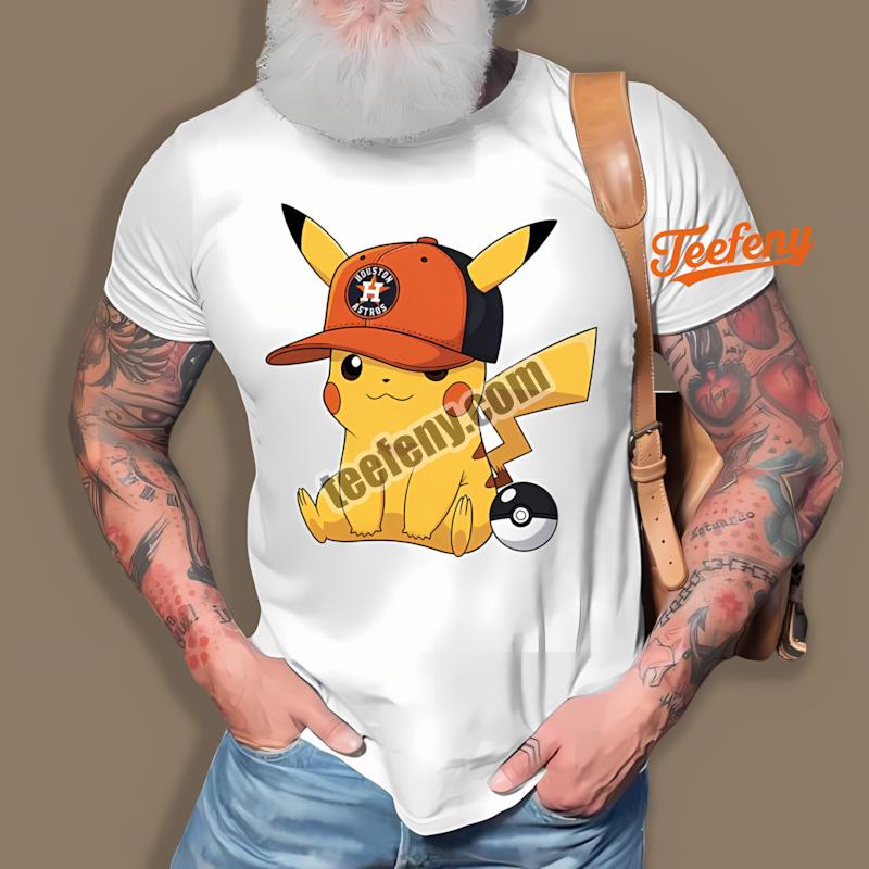 Houston Astros Pikachu Wearing Hat Shirt Design Online