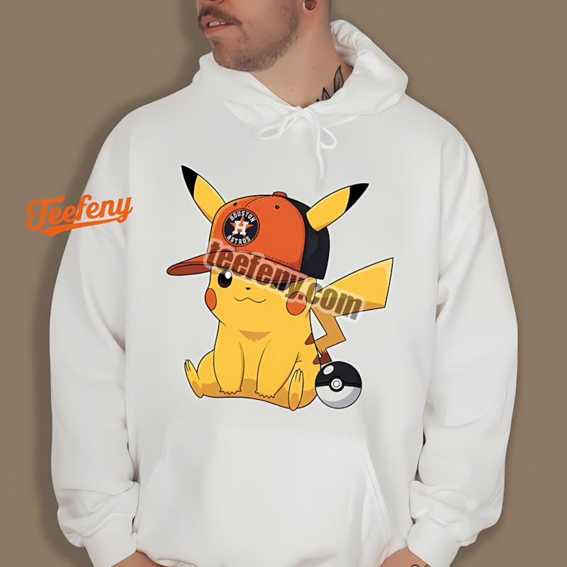 Houston Astros Pikachu Wearing Hat Hoodie Design Online Houston Astros Pikachu Wearing Hat Hoodie Design Online