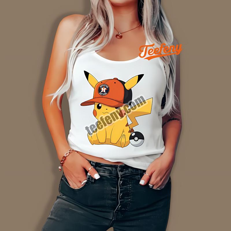 Houston Astros Pikachu Wearing Hat Tanktop Design Online Houston Astros Pikachu Wearing Hat Tanktop Design Online