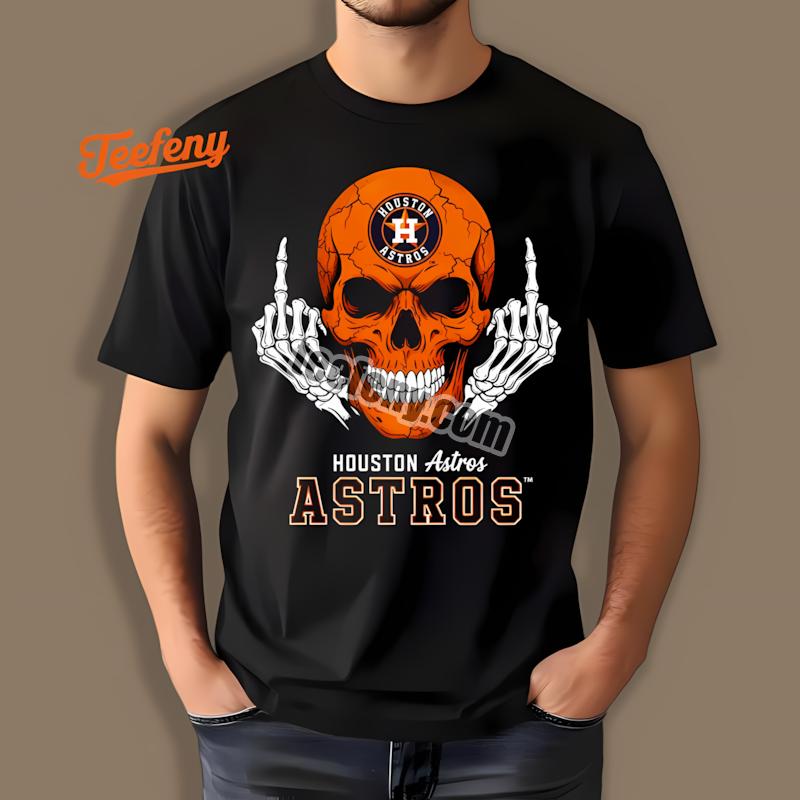 Houston Astros Skull Middle Finger Vintage Shirt