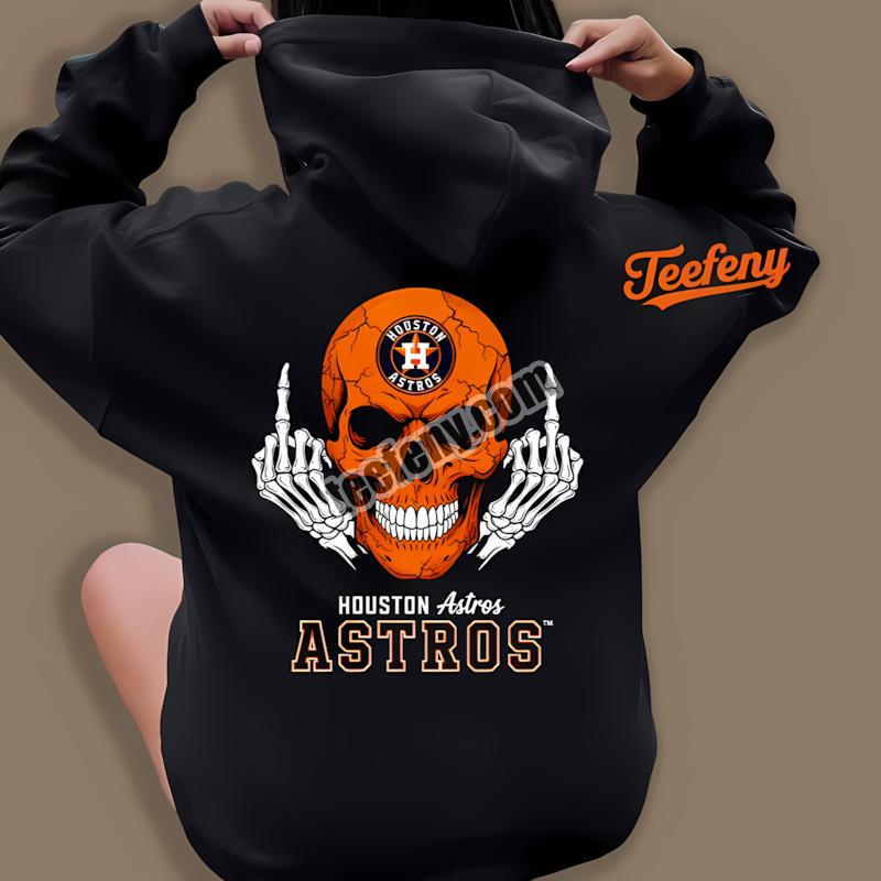 Houston Astros Skull Middle Finger Vintage Hoodie Houston Astros Skull Middle Finger Vintage Hoodie