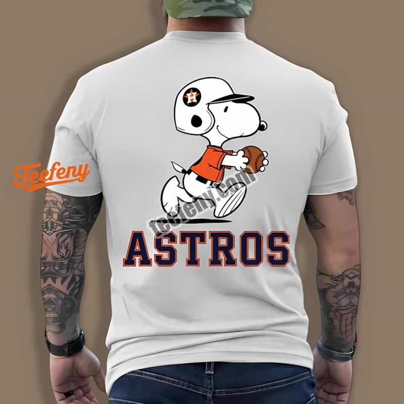 Houston Astros Snoopy Baseball Running Printed Shirt
