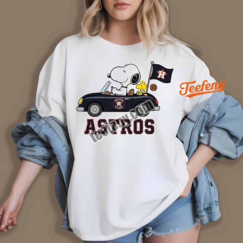 Houston Astros Snoopy Baseball Running Printed Shirt