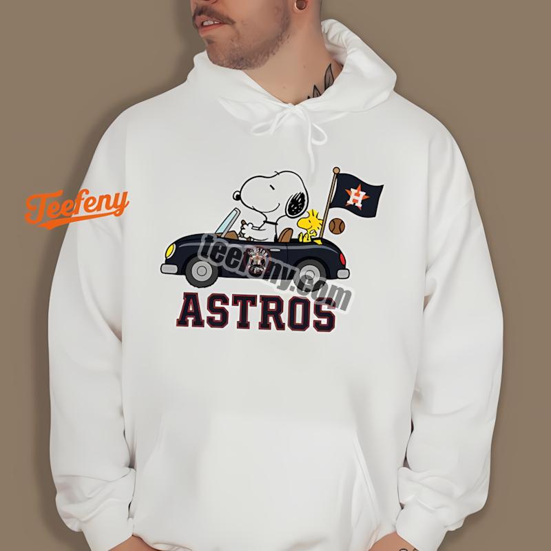 Houston Astros Snoopy Driving Car Cool Hoodie Houston Astros Snoopy Driving Car Cool Hoodie