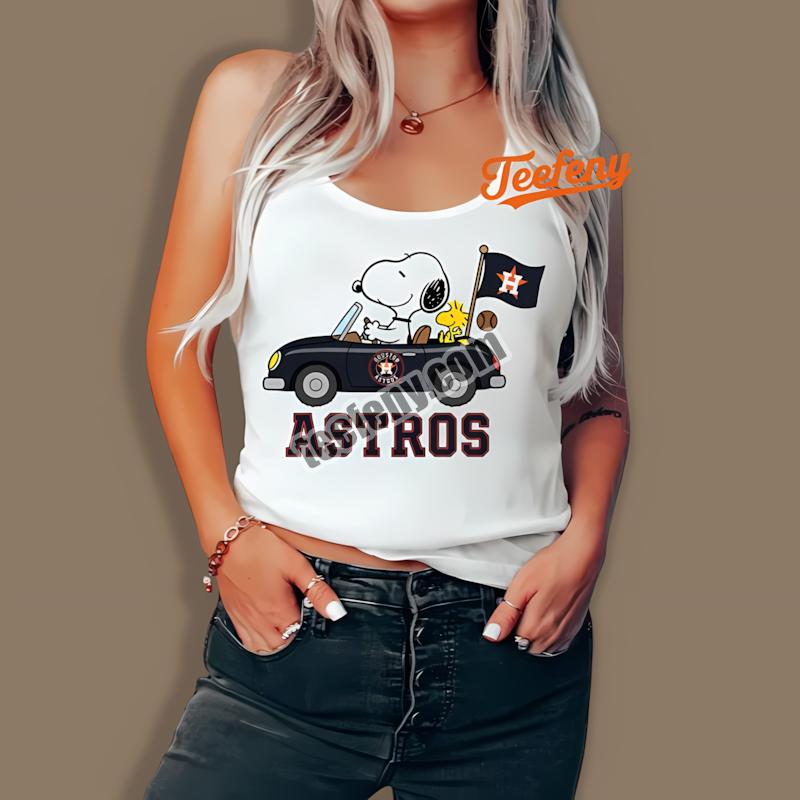 Houston Astros Snoopy Driving Car Cool Tanktop Houston Astros Snoopy Driving Car Cool Tanktop
