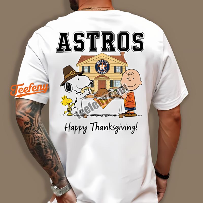 Houston Astros Snoopy Thanksgiving Adults Shirt