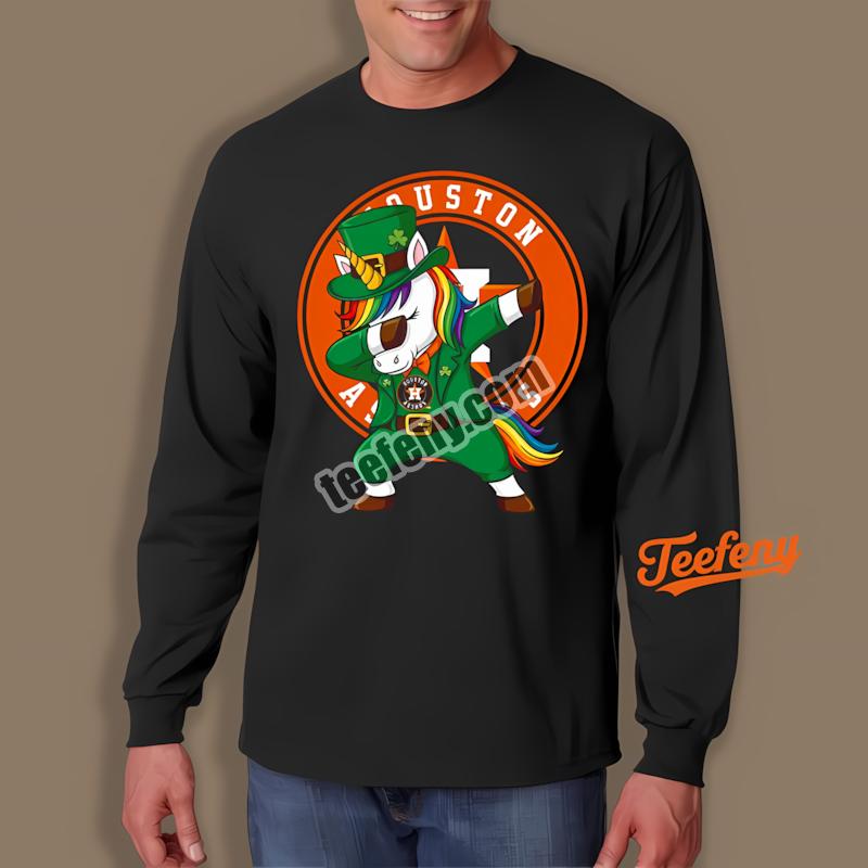 Houston Astros St Patricks Day Vs Dabbing Unicorn Funny Long Sleeve Houston Astros St Patricks Day Vs Dabbing Unicorn Funny Long Sleeve