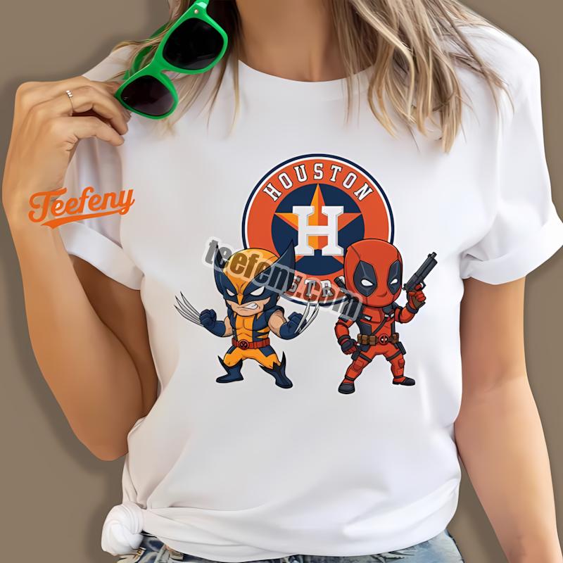 Houston Astros Wolverine Deadpool Superhero Statement Shirt