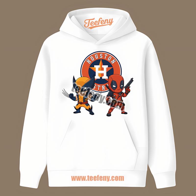 Houston Astros Wolverine Deadpool Superhero Statement Hoodie Houston Astros Wolverine Deadpool Superhero Statement Hoodie