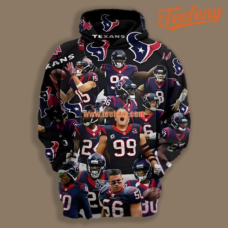 Houston Texans Blue Black Novelty 3D Hoodie