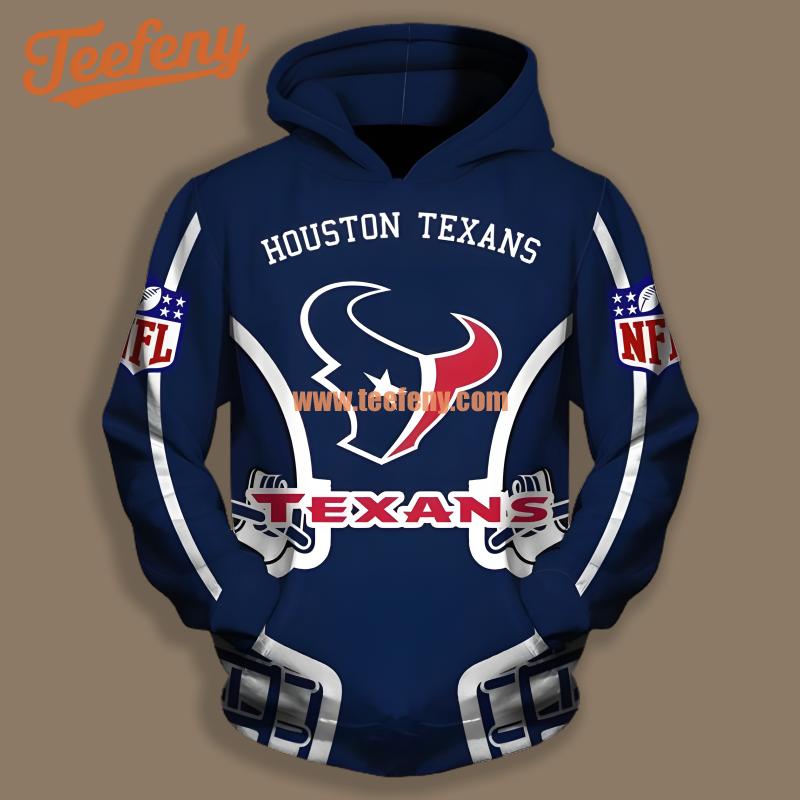 Houston Texans Blue Fashion 3D Hoodie