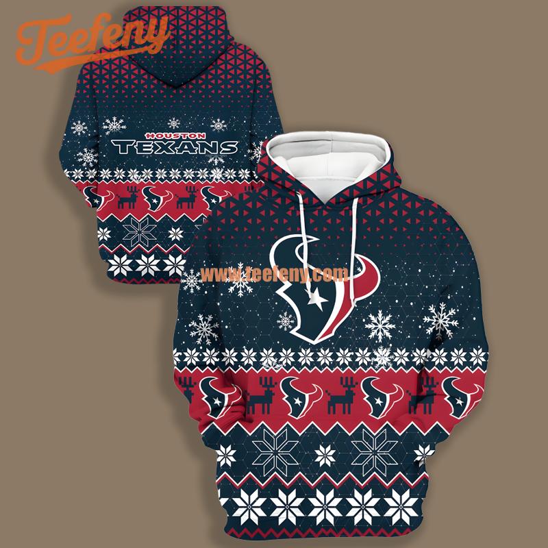 Houston Texans Blue Red Boys 3D Hoodie