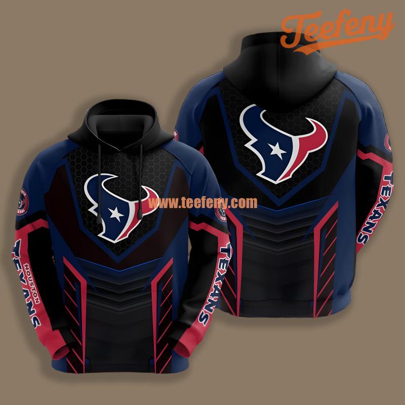 Houston Texans Blue Red Mens 3D Hoodie