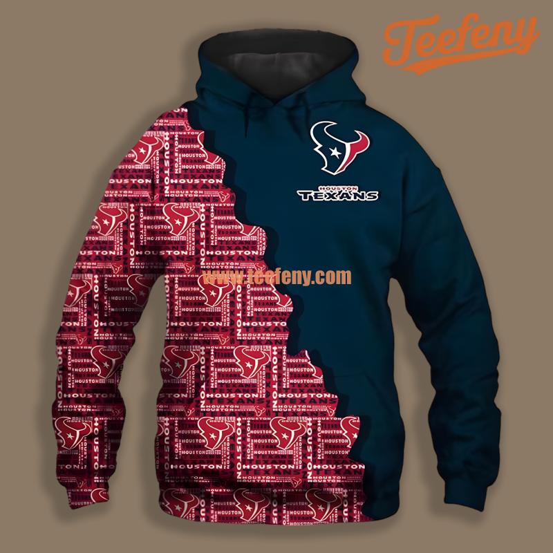 Houston Texans Cool Red Pullover Horror 3D Hoodie