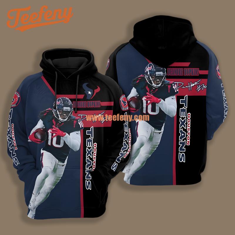 Houston Texans Deandre Hopkins Black Blue Boys 3D Hoodie